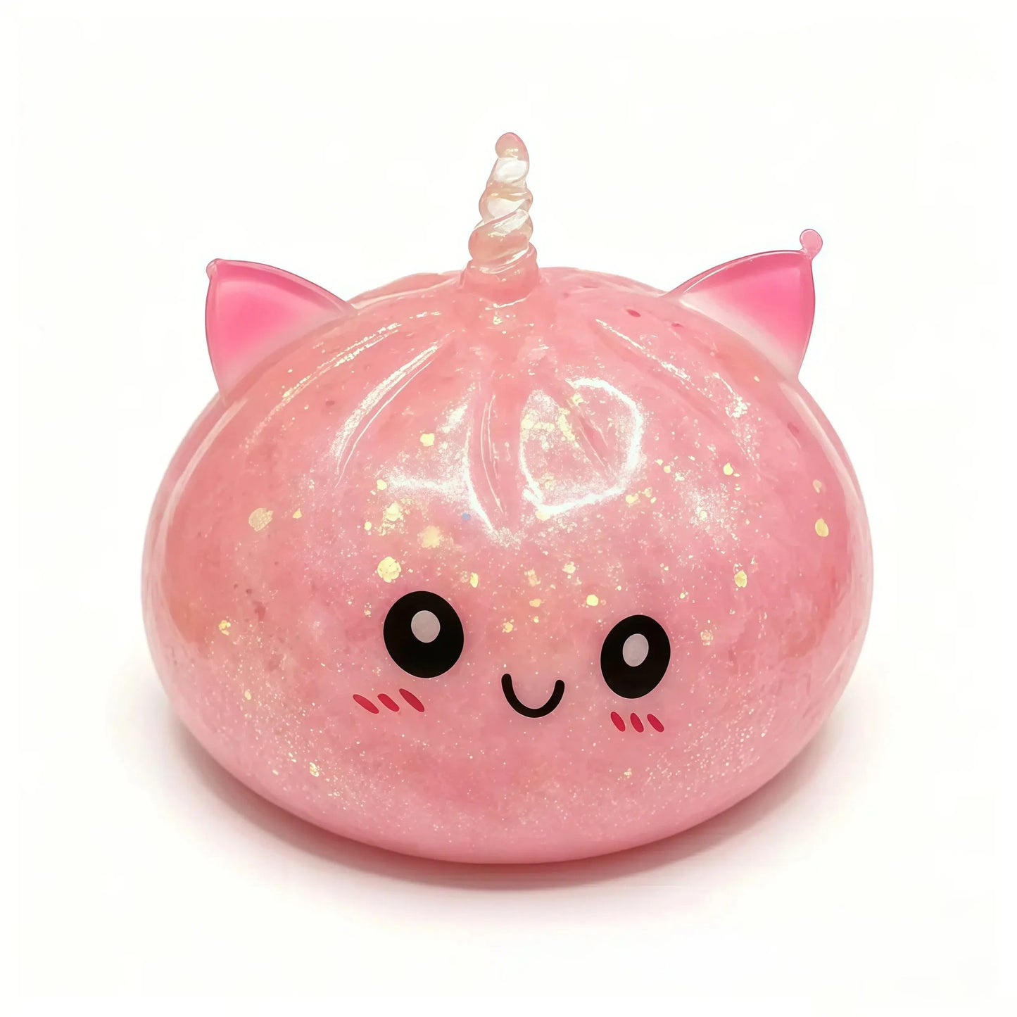 Glitter Unicorn Dumpling Squishy Toy - Jelly Gel Stress Relief Fidget for Stocking Stuffers and Classroom Rewards