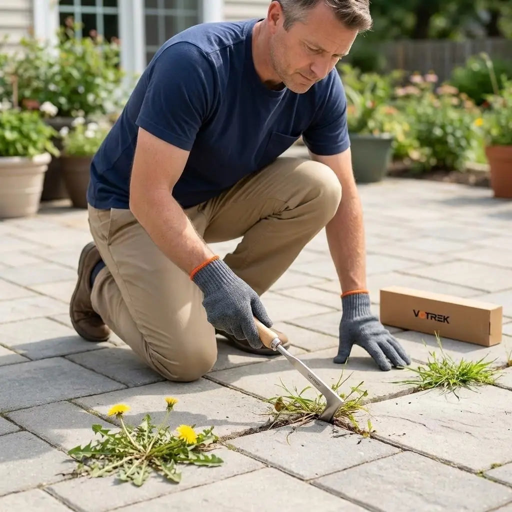 2026 Stainless Steel Crack Weeding Tool with Beech Wood Handle - Ideal Father's Day Gift for Lawn Care and Gardening in Sidewalks, Driveways, Patios, and Narrow Gaps