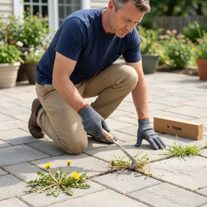 2026 Stainless Steel Crack Weeding Tool with Beech Wood Handle - Ideal Father's Day Gift for Lawn Care and Gardening in Sidewalks, Driveways, Patios, and Narrow Gaps