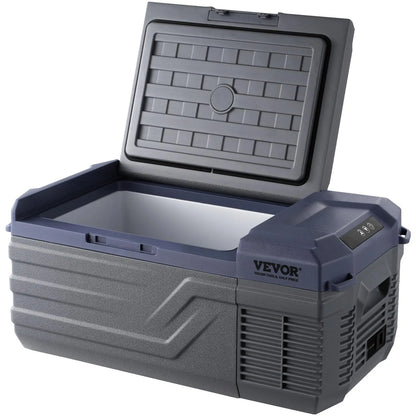 VEVOR 12V Portable Car Refrigerator and Freezer, 15L Single Zone Compressor Cooler with Adjustable Temperature Range of -4℉ to 68℉, Compatible with 12/24V DC and 100-240V AC for Outdoor, Camping, and RV Use