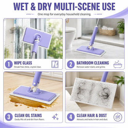 Microfiber Towel Mop for Efficient Home Cleaning (Cloth Not Included)