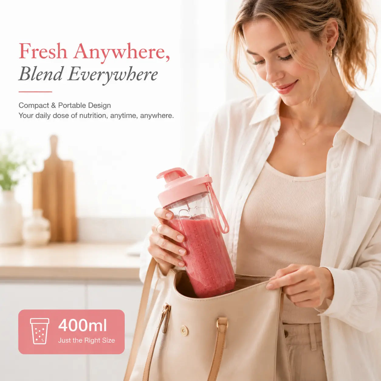 USB Rechargeable Portable Mini Blender - Cordless Smoothie Maker for Shakes, Baby Food, Vegetable Juices, and Travel Use, Leak-Proof Compact Design