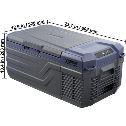 VEVOR 12V Portable Car Refrigerator and Freezer, 15L Single Zone Compressor Cooler with Adjustable Temperature Range of -4℉ to 68℉, Compatible with 12/24V DC and 100-240V AC for Outdoor, Camping, and RV Use
