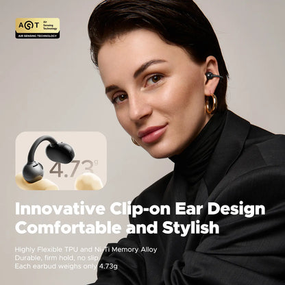 Soundpeats POP Clip Open-Ear Wireless Earbuds with Bluetooth 5.4, ENC Noise Cancelling Microphone, Game Mode, Fast Charging, IPX5 Waterproof Rating, and 30 Hours of Playtime for Sports and Everyday Use
