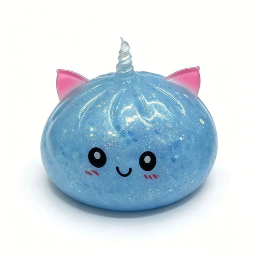 Glitter Unicorn Dumpling Squishy Toy - Jelly Gel Stress Relief Fidget for Stocking Stuffers and Classroom Rewards