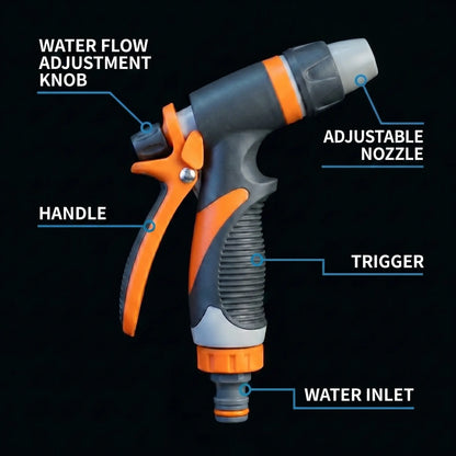 Multi-Functional Adjustable Garden Hose Nozzle for Car Washing and Lawn Watering