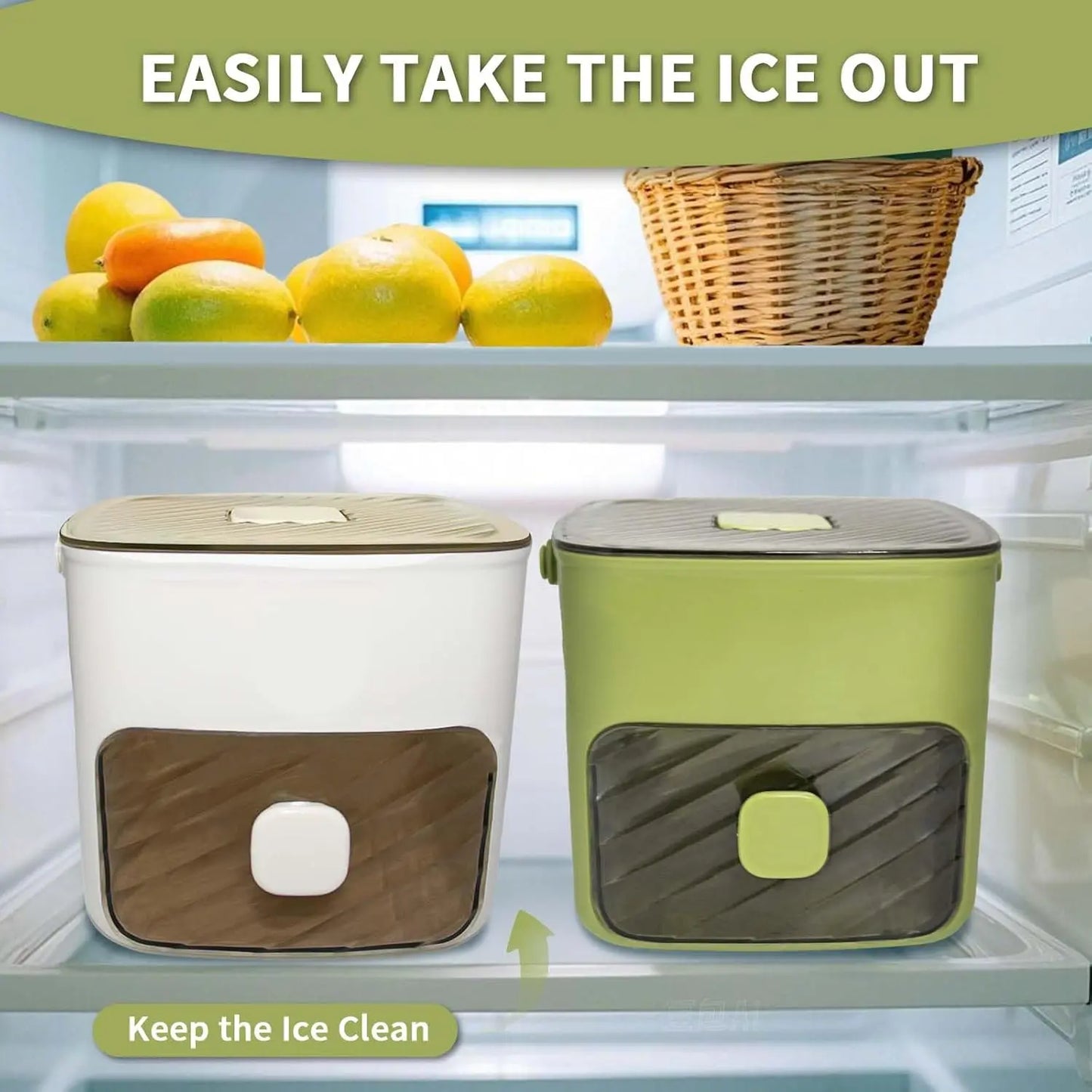 Ice Cube Tray with Lid and Bin - Versatile Ice Maker for Whiskey, Cocktails, Coffee, and Beer with Ice Tongs - Essential Kitchen Tool