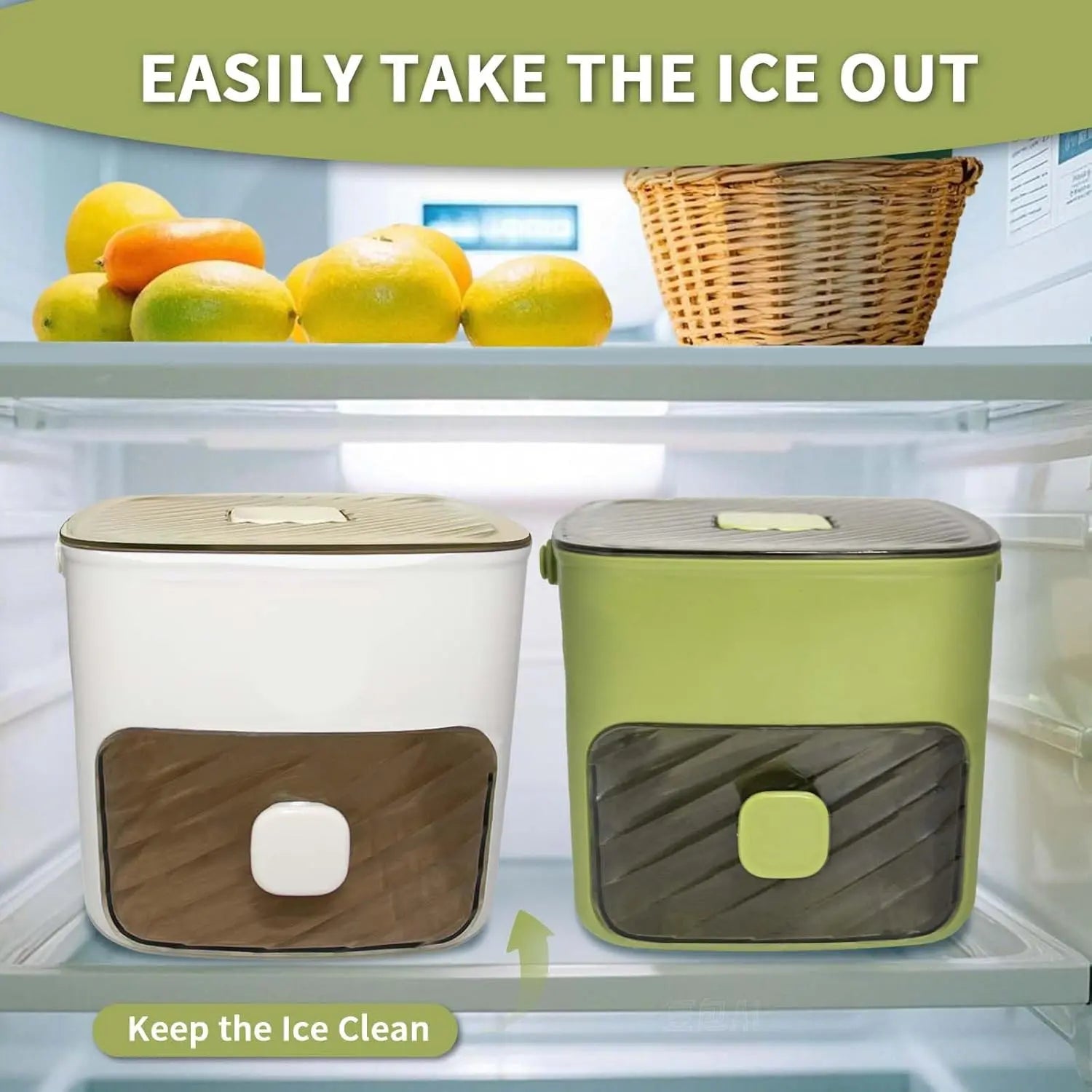 Ice Cube Tray with Lid and Bin - Versatile Ice Maker for Whiskey, Cocktails, Coffee, and Beer with Ice Tongs - Essential Kitchen Tool