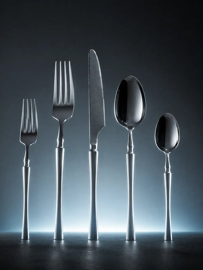 30-Piece Stainless Steel Cutlery Set - Dishwasher-Safe Forks, Spoons, Knives, and Teaspoons for Elegant Home Dining and Kitchen Essentials