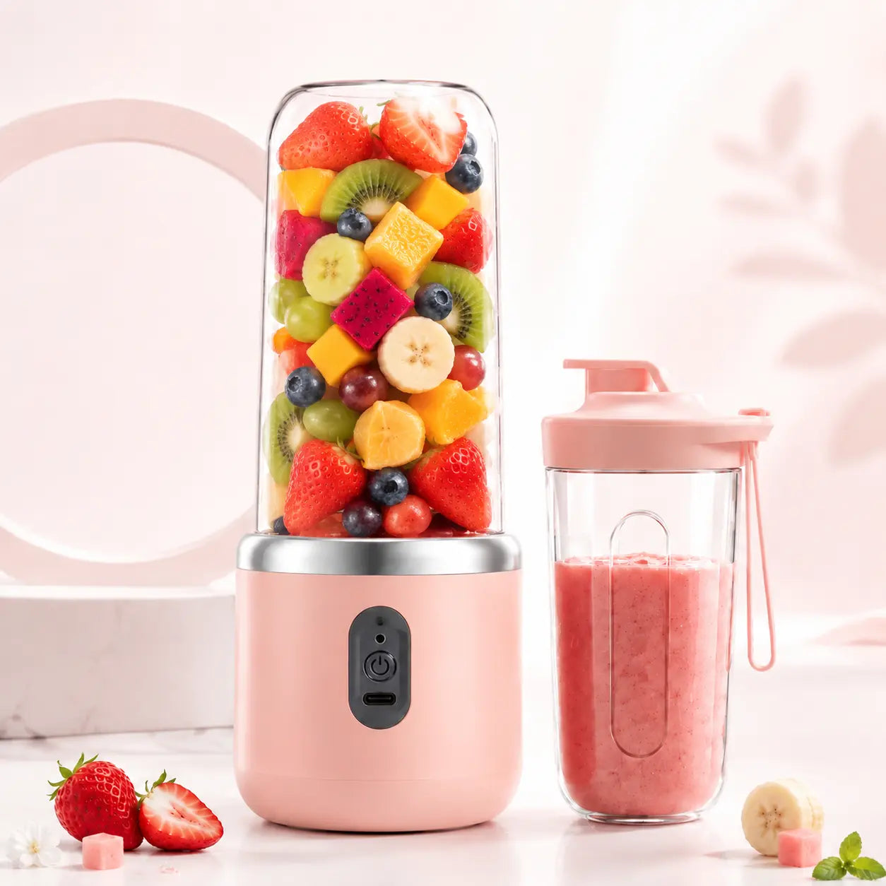 USB Rechargeable Portable Mini Blender - Cordless Smoothie Maker for Shakes, Baby Food, Vegetable Juices, and Travel Use, Leak-Proof Compact Design