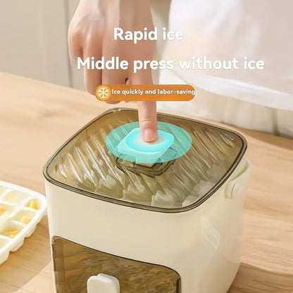 Ice Cube Tray with Lid and Bin - Versatile Ice Maker for Whiskey, Cocktails, Coffee, and Beer with Ice Tongs - Essential Kitchen Tool