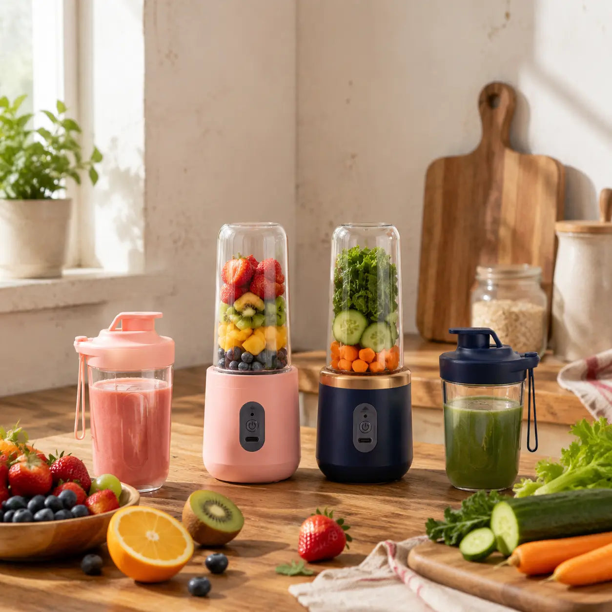 USB Rechargeable Portable Mini Blender - Cordless Smoothie Maker for Shakes, Baby Food, Vegetable Juices, and Travel Use, Leak-Proof Compact Design