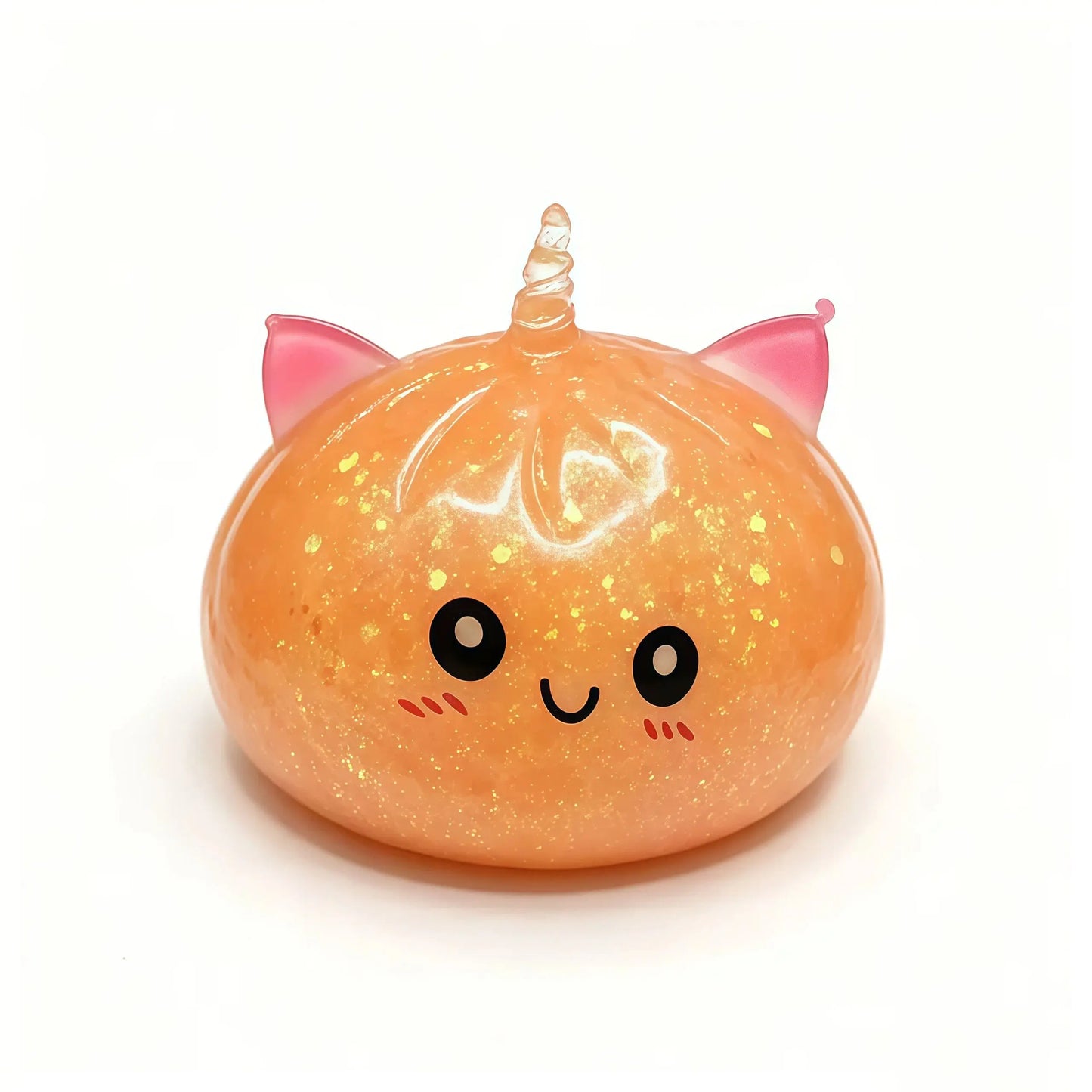 Glitter Unicorn Dumpling Squishy Toy - Jelly Gel Stress Relief Fidget for Stocking Stuffers and Classroom Rewards