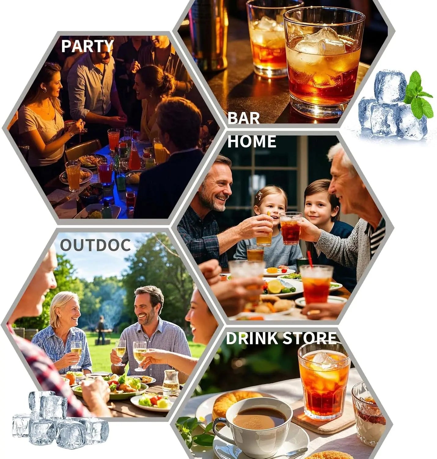 Ice Cube Tray with Lid and Bin - Versatile Ice Maker for Whiskey, Cocktails, Coffee, and Beer with Ice Tongs - Essential Kitchen Tool
