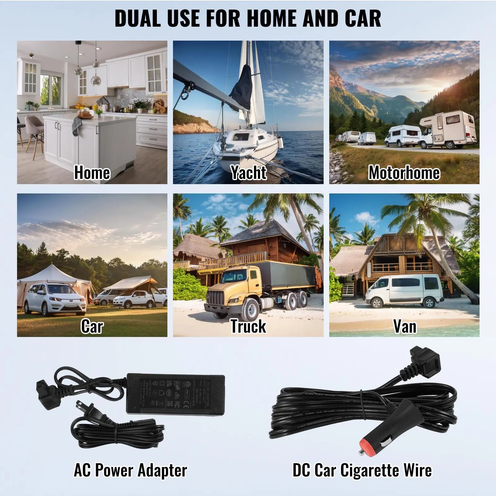 VEVOR 12V Portable Car Refrigerator and Freezer, 15L Single Zone Compressor Cooler with Adjustable Temperature Range of -4℉ to 68℉, Compatible with 12/24V DC and 100-240V AC for Outdoor, Camping, and RV Use